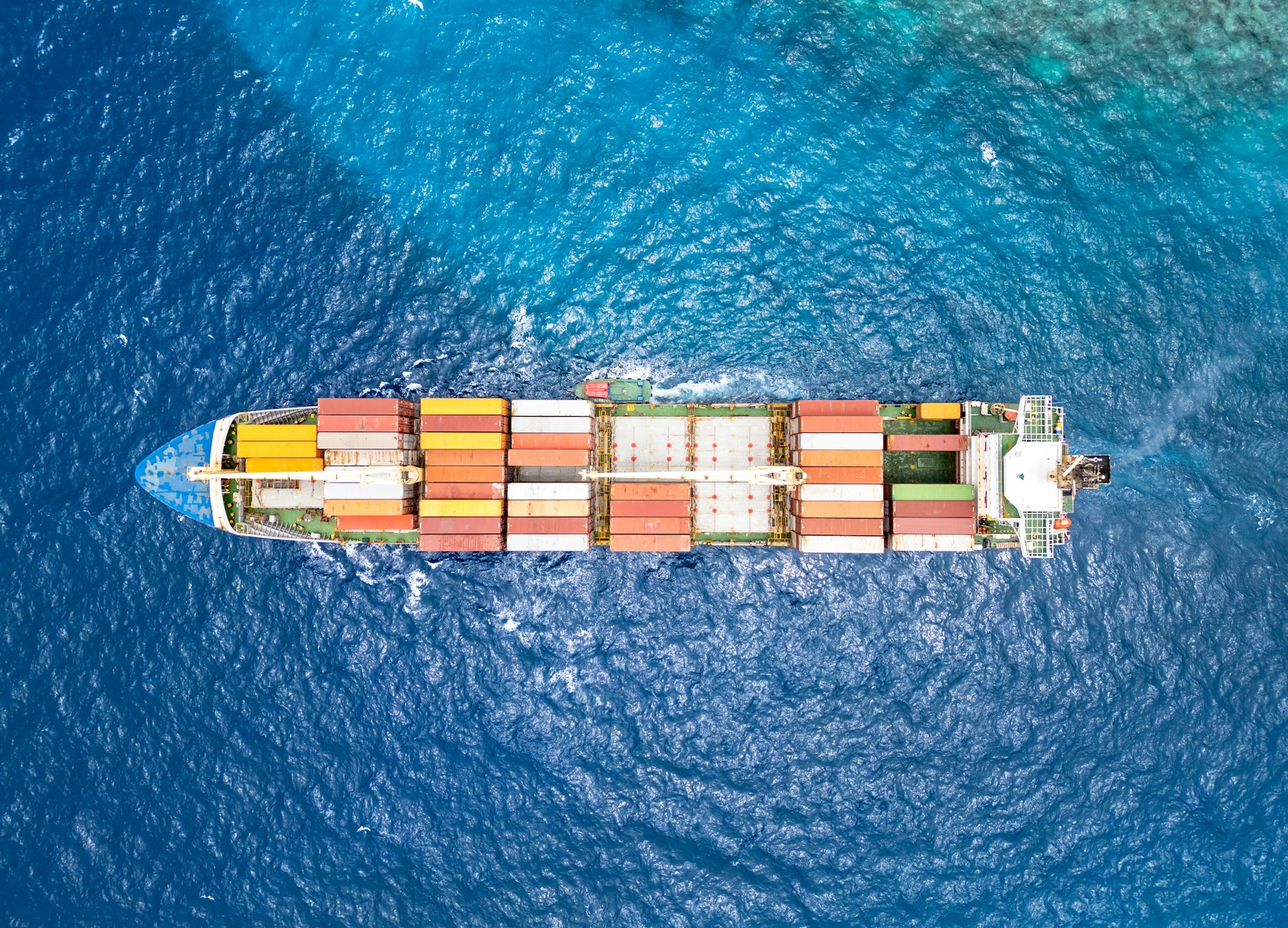 Container ship at sea